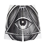 Illuminati Symbol Print Cotton Shorts