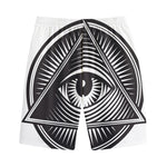 Illuminati Symbol Print Cotton Shorts