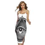 Illuminati Symbol Print Cross Back Cami Dress