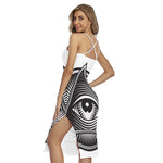 Illuminati Symbol Print Cross Back Cami Dress