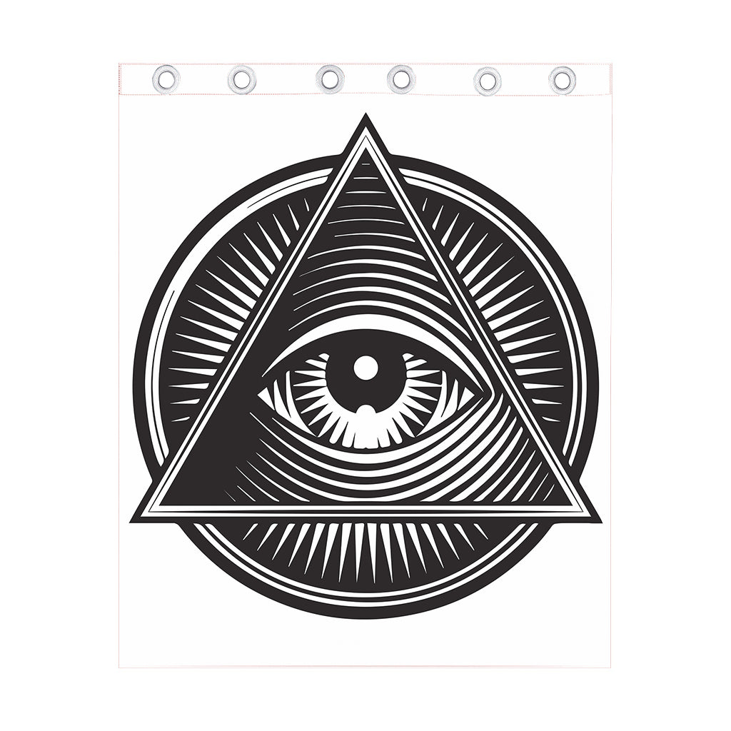 Illuminati Symbol Print Curtain