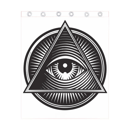 Illuminati Symbol Print Curtain