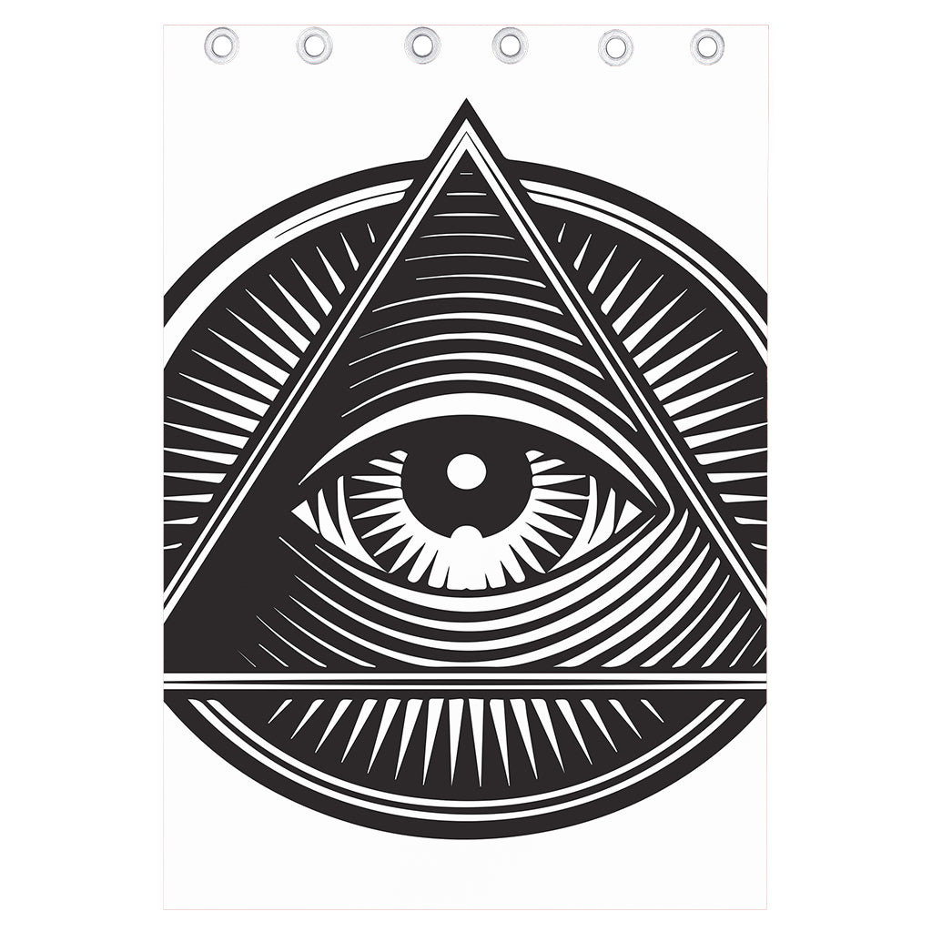 Illuminati Symbol Print Curtain