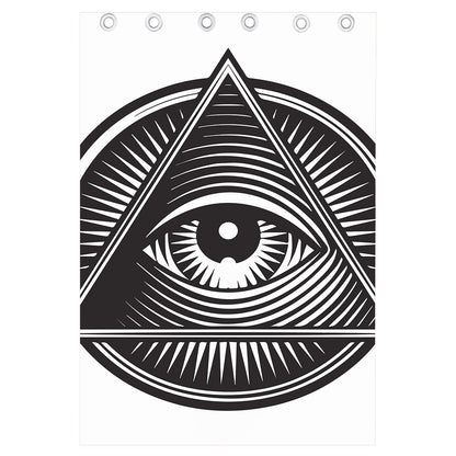 Illuminati Symbol Print Curtain