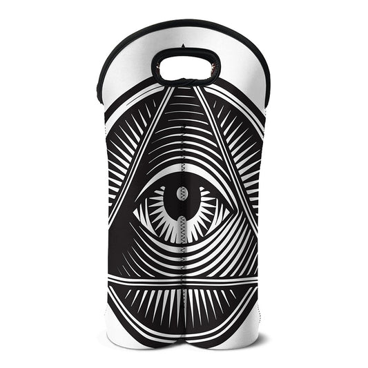 Illuminati Symbol Print Double Neoprene Wine Tote