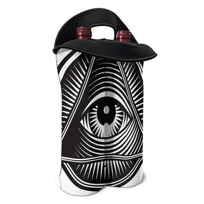 Illuminati Symbol Print Double Neoprene Wine Tote