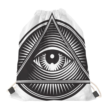 Illuminati Symbol Print Drawstring Bag