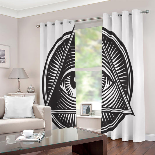 Illuminati Symbol Print Extra Wide Grommet Curtains