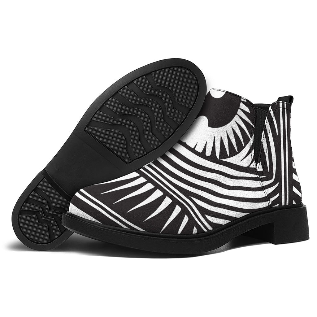 Illuminati Symbol Print Flat Ankle Boots