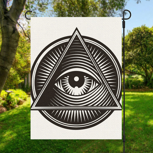 Illuminati Symbol Print Garden Flag