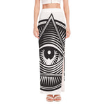 Illuminati Symbol Print High Slit Maxi Skirt