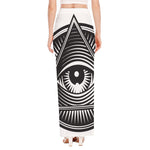 Illuminati Symbol Print High Slit Maxi Skirt