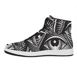 Illuminati Symbol Print High Top Leather Sneakers