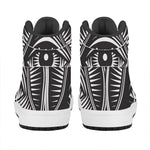 Illuminati Symbol Print High Top Leather Sneakers