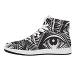 Illuminati Symbol Print High Top Leather Sneakers