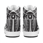 Illuminati Symbol Print High Top Leather Sneakers