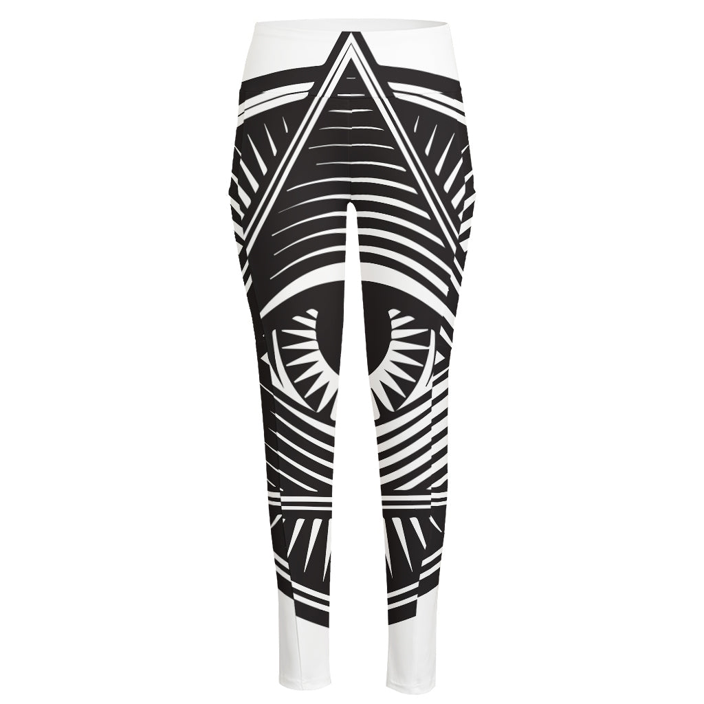 Illuminati Symbol Print High-Waisted Pocket Leggings