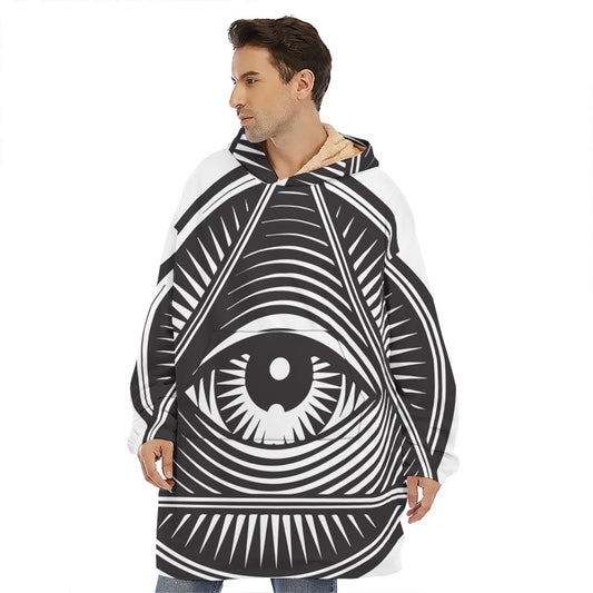 Illuminati Symbol Print Hoodie Blanket