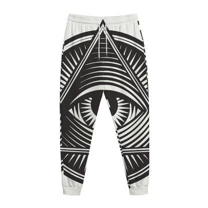 Illuminati Symbol Print Jogger Pants