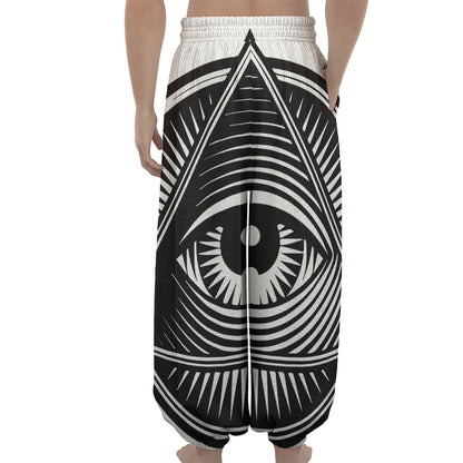 Illuminati Symbol Print Lantern Pants