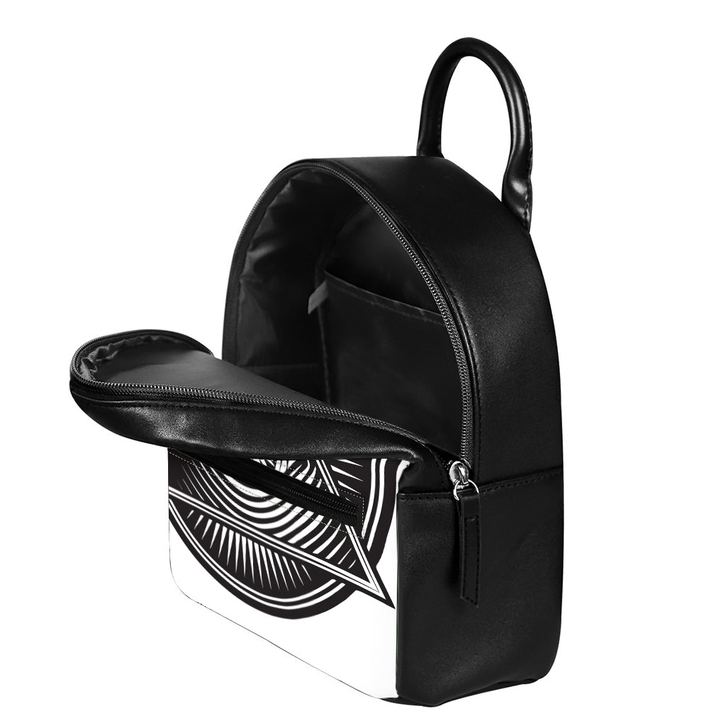 Illuminati Symbol Print Leather Backpack
