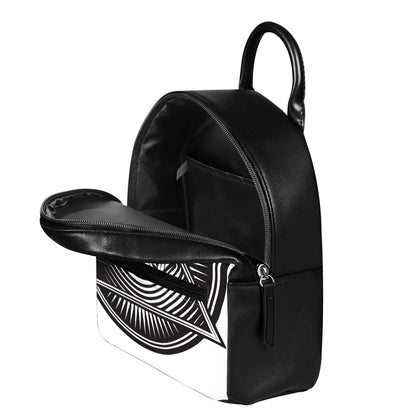 Illuminati Symbol Print Leather Backpack