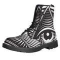 Illuminati Symbol Print Lace-Up Boots