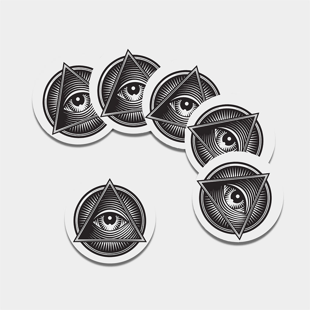 Illuminati Symbol Print Leather Coaster Set