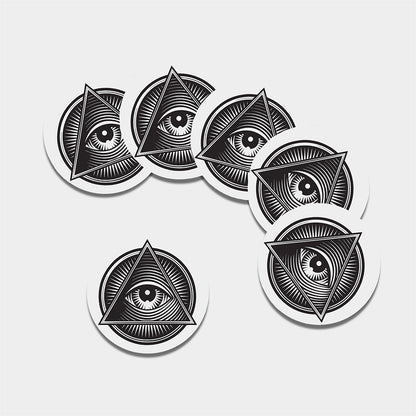 Illuminati Symbol Print Leather Coaster Set