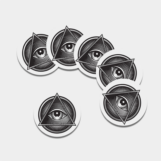 Illuminati Symbol Print Leather Coaster Set