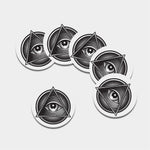 Illuminati Symbol Print Leather Coaster Set