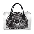 Illuminati Symbol Print Leather Duffel Bag