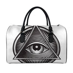Illuminati Symbol Print Leather Duffle Bag