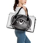 Illuminati Symbol Print Leather Duffle Bag