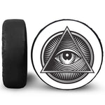 Illuminati Symbol Print Leather Spare Tire Cover
