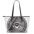 Illuminati Symbol Print Leather Tote Bag With Zipper