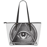 Illuminati Symbol Print Leather Tote Bag