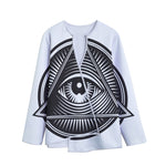 Illuminati Symbol Print Long Sleeve Short Coat