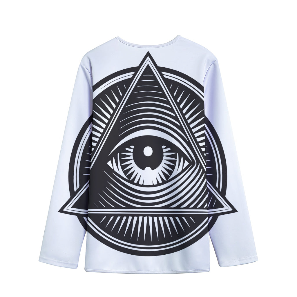 Illuminati Symbol Print Long Sleeve Short Coat