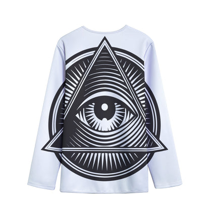 Illuminati Symbol Print Long Sleeve Short Coat