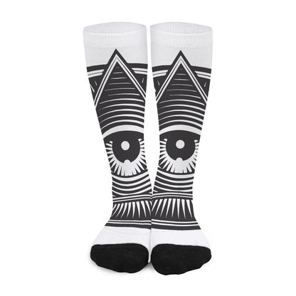 Illuminati Symbol Print Long Socks