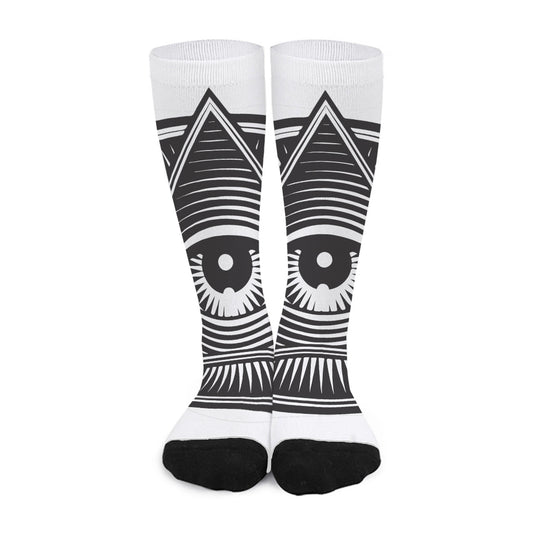 Illuminati Symbol Print Long Socks