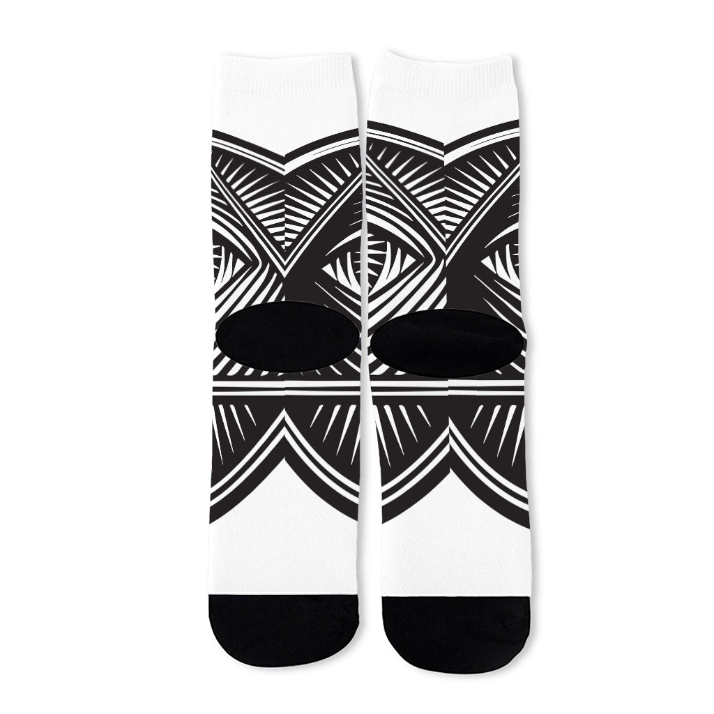 Illuminati Symbol Print Long Socks