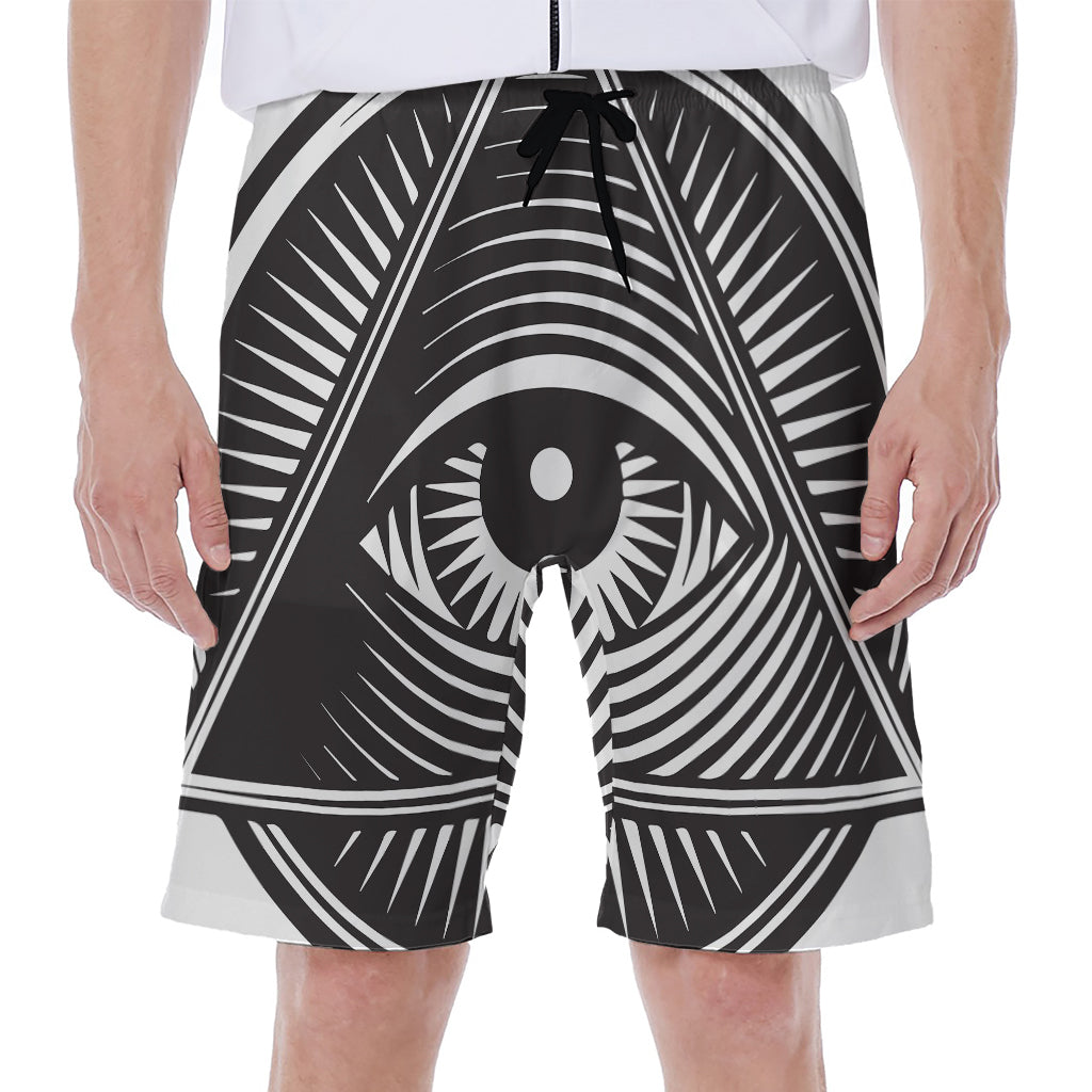 Illuminati Symbol Print Men's Beach Shorts