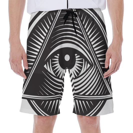 Illuminati Symbol Print Men's Beach Shorts