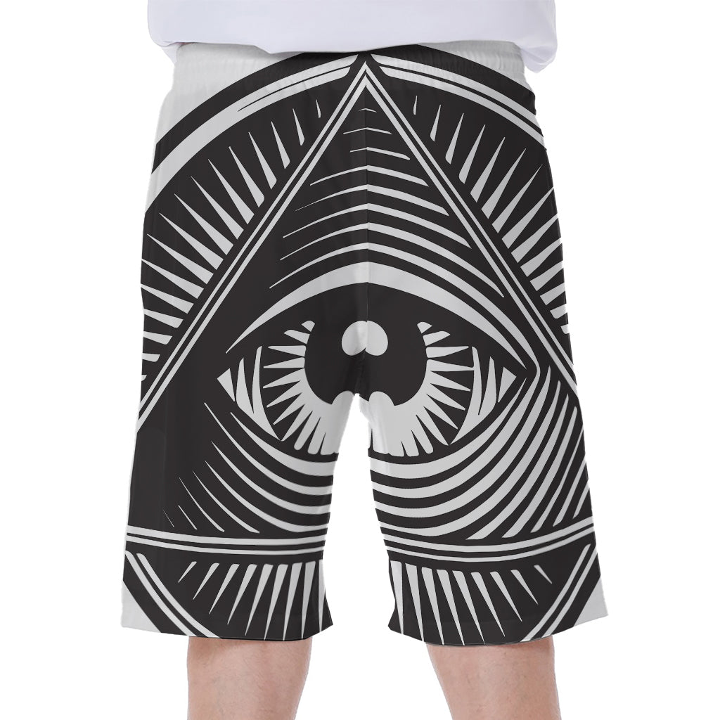 Illuminati Symbol Print Men's Beach Shorts