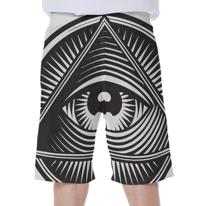 Illuminati Symbol Print Men's Beach Shorts