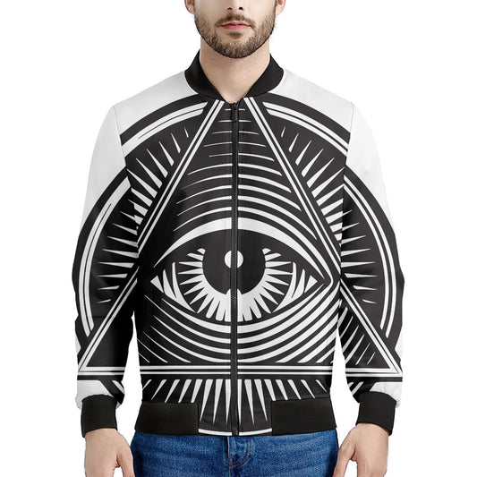 Illuminati Symbol Print Men's Bomber Jacket
