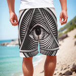 Illuminati Symbol Print Men's Cargo Shorts