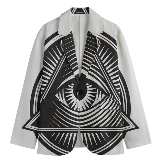 Illuminati Symbol Print Men's Cotton Blazer